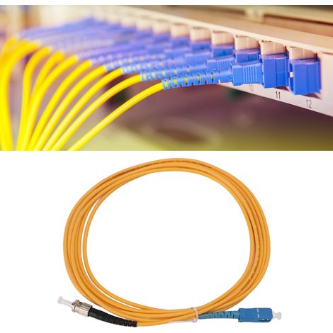 Cordon de brassage à fibre optique monomode à un seul cœur SC-ST-SM-3M de qualité télécom, de 3 mètres. (1/5)