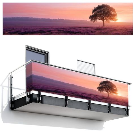 Balcony Privacy Banner Tree - Heather - Sunrise 500x120 cm (1/4)