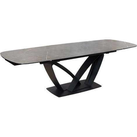 Table AZURA – Estensible da 180 a 260 cm – Rettangolare – Effetto marmo grigio grafite – Design contemporaneo (1/5)