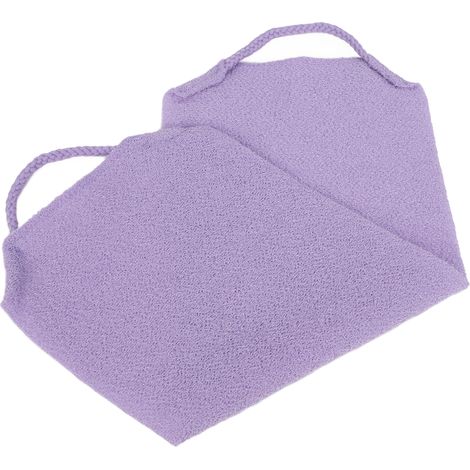 Gant de toilette exfoliant et nettoyant portable avec poignées pour toute la famille (violet) (1/5)