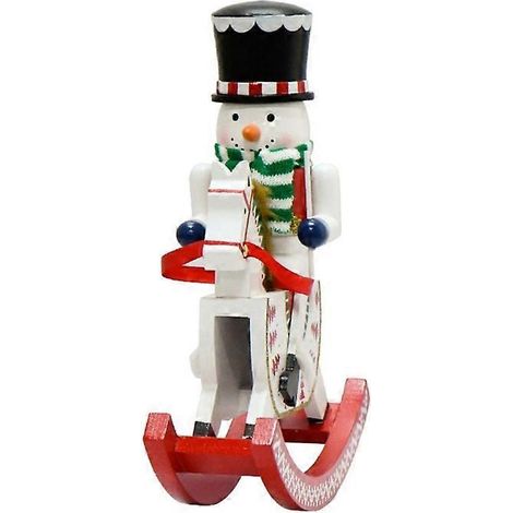 Décoration de Noël en bois - Casse-noisettes soldat cheval secouant - Ornement de maison modèle 2