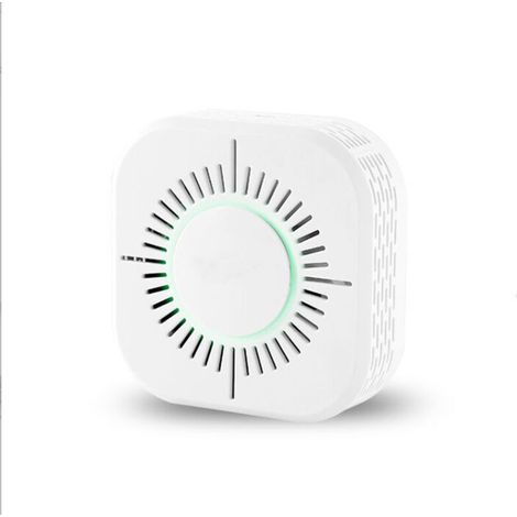 Crezuo Intelligenter, kabelloser Rauchmelder für Zuhause/Büro mit Feueralarm, 360°-Rauchsensor ohne toten Winkel (Weiß)