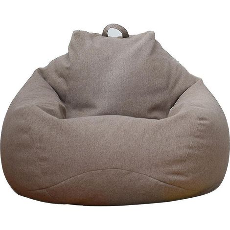 Nouveau pouf extra large, housse de canapé, fauteuil relax d'intérieur pour adultes et enfants, prix promotionnel - 90 x 110 cm - Marron (1/5)