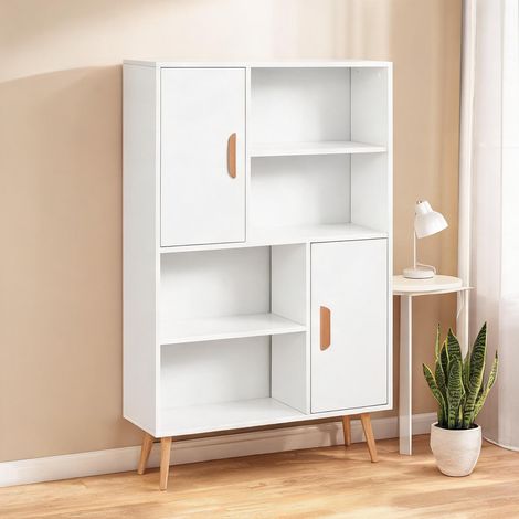Meuble de rangement de bureau blanc en bois 80 x 235 x 123 cm (1/5)
