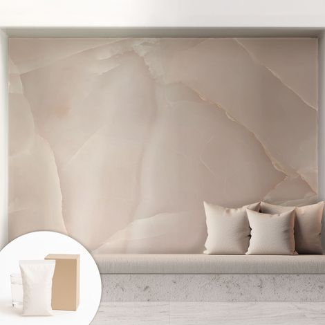 Papier peint intissé à motifs décoratifs pour salon chambre et bureau Décoration murale élégante avec colle Marbre rose 208x146 cm (1/5)