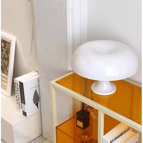 Lampada da tavolo a fungo - Moderna semplice nordica - Atmosfera camera da letto comodino Lampada da lettura da scrivania - Bianca - Tipo di presa (1/5)