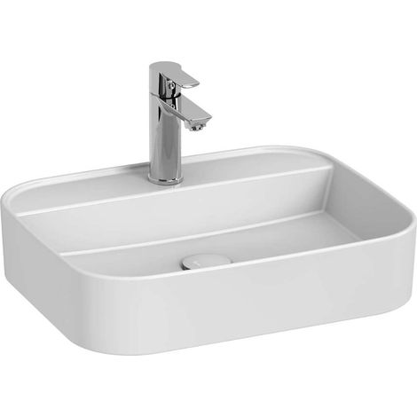 Jika Astra - Aufsatzwaschbecken, 50x40 cm, ohne Überlauf, Hahnloch, weiß H8183620001111 (1/2)