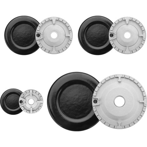 EEEKit Lot de 8 capuchons de brûleur à gaz, pièce de rechange 1 grand, 1 petit, 2 moyens, ensemble de chapeaux de cuisinière pour cuisinière à gaz (1/5)