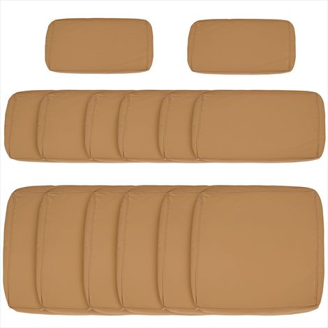Housse de coussin extérieur marron en polyester 65 x 8 x 65 cm (1/5)