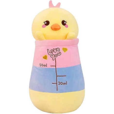 Peluche douce, peluche animal en peluche, oreiller en peluche, peluche animal mignon, peluche douce de dessin animé kawaii, jouet à câliner (poulet) (1/4)