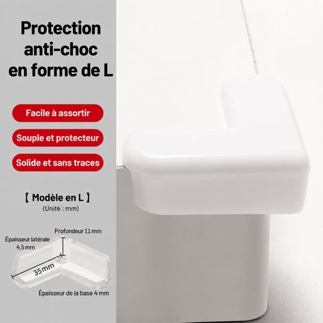 Protection d'angle en L en silicone pour meuble blanc 10 g blanc 10 g – Livraison gratuite