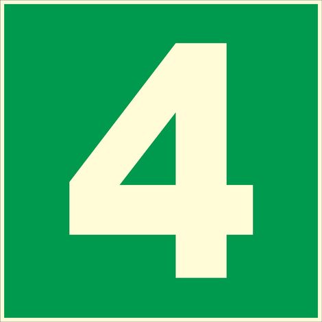 N°4 photoluminescents - 200x200mm - Rigide Vert - 4036786