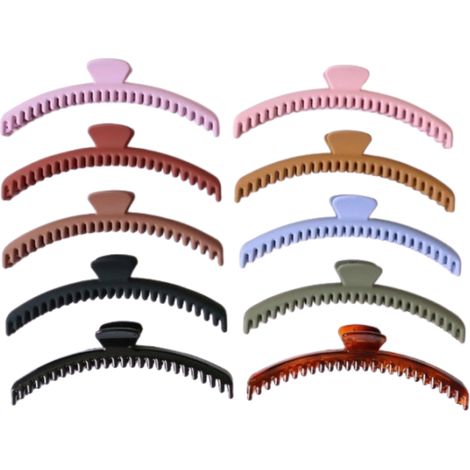10 pinzas para el cabello, diseño de tiburón mate, resina plástica, 12 cm, para fiestas y eventos femeninos. (1/5)