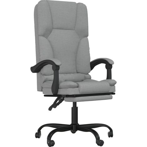 Massage Reclining Office Chair Light Grey Fabric vidaXL (1/5)