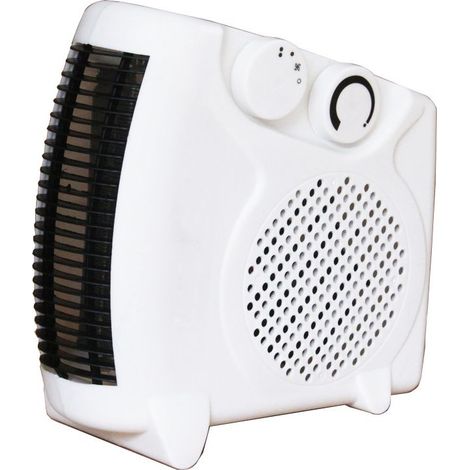 Radiateur soufflant électrique plat/sur pied, 3 chaleurs + froid, idéal bureau/chambre/petite pièce, 1pc (1/5)