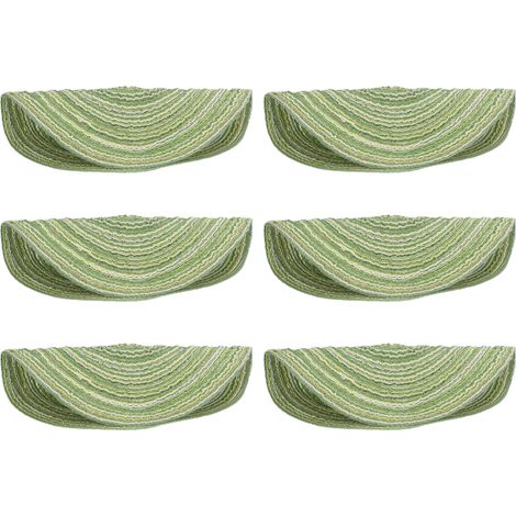 Lot de 6 sets de table ronds tissés, isolants thermiques et antidérapants : stables, résistants et parfaits pour les repas de famille. Couleur : vert. (1/5)