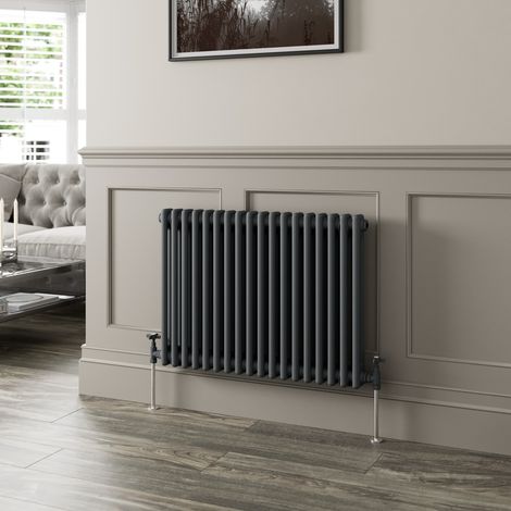 Anthracite Traditional Colosseum Horizontal Column Radiator 600 x 830mm Double (1/5)