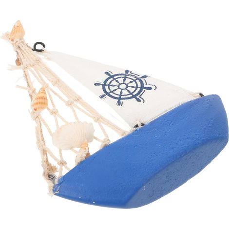 Sailboat Model Mediterranean Decoration Small Elegant Nautical Ornament for Living Room Office and Bedroom Nautical Model (1/5)
