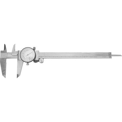 Edelstahl-Messschieber mit Skala, stoßfest, hochpräzise, Nonius 0-200 mm für 0,02 mm (1/5)
