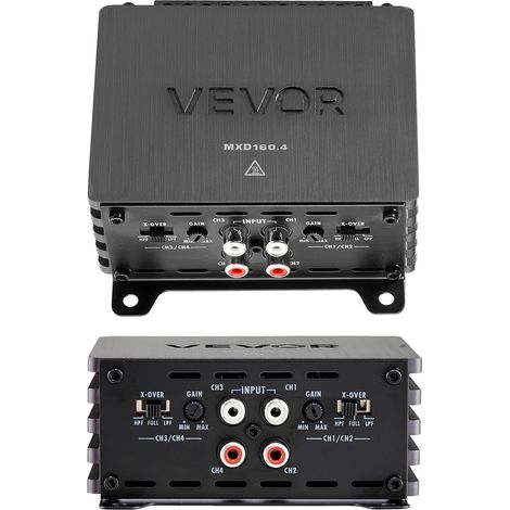 Amplificateur Audio Voiture, Ampli de Puissance à 4 Canaux Pontables, Classe D à Gamme Complète, Max. 4x110 W sous 4 ohms/4x160 W sous 2 ohms, Amplificateur Multicanal Stéréo pour SUV, MPV (1/5)