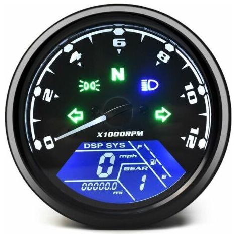 Compteur kilométrique de Moto Universel LCD Compteur de Vitesse numérique jauges de tachymètre avec veilleuse adaptée à la Moto 12V la Plus Populaire