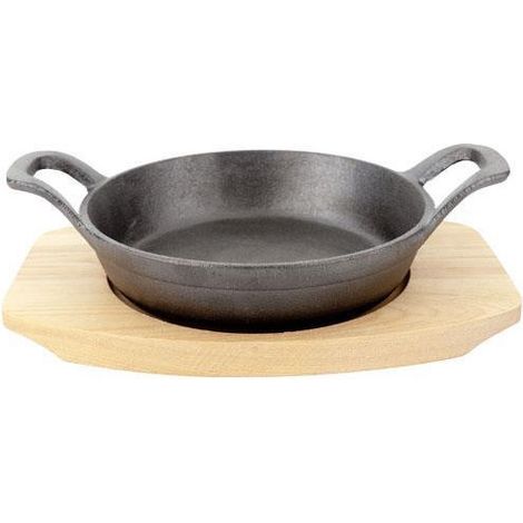 Plat en fonte avec une base en bois - 155 mm - Finedine
