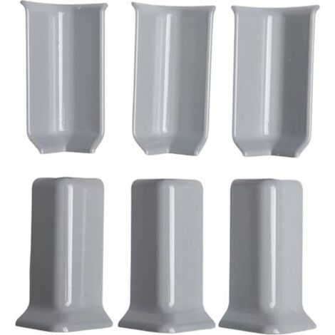 Blocco angolare per battiscopa – Confezione da 6 pezzi compatibili con battiscopa da 8 cm, grigio antracite, installazione rapida e senza attrezzi