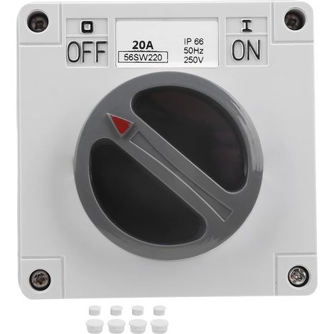 Commutateur étanche Ip66 250v 2 Positions Sélecteur Rotatif Interrupteur Marche-arrêt étanche à la Poussière pour Une Utilisation En Extérieur(2P20A) (1/5)