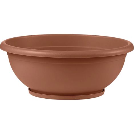Ciotola Naxos con Sottovaso Integrato D80XH30 cm Color Terracotta VECA