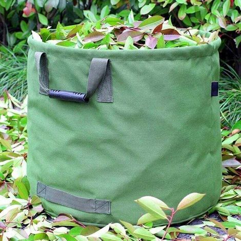 Besonders robuster 125-Liter-Gartenbeutel mit Tragegriffen, Laubsammelbeutel aus Militär-Canvas (H 45,7 cm, T 55,8 cm) (1/4)