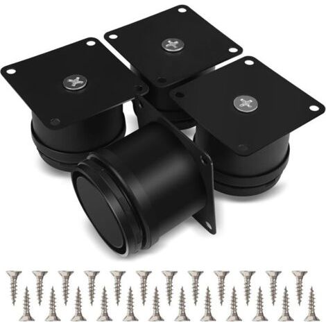 Set mit 4 Möbelfüßen, 50 mm verstellbare Tischbeine aus Edelstahl, geeignet für Bad, Büro und Küche, höhenverstellbar von 0-15 mm, inklusive Edelstahlschrauben
