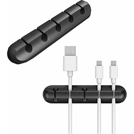 Organizzatore di cavi con clip e ganci autoadesivi per cavi di alimentazione, mouse, PC, home office, compatibile con DEB-AquaForge (1/5)
