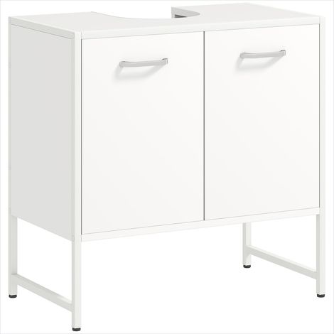 Meuble de salle de bain Meuble sous lavabo 2 portes blanc (1/5)