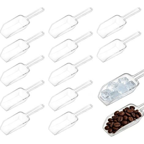 12 Petite Pelle Transparente, Pelle Farine, Nourriture, Glace Multiusage pour Café en Grains, Poudres Et Grains, Mini Robuste en Plastique Clair, Facile à Nettoyer (1/5)