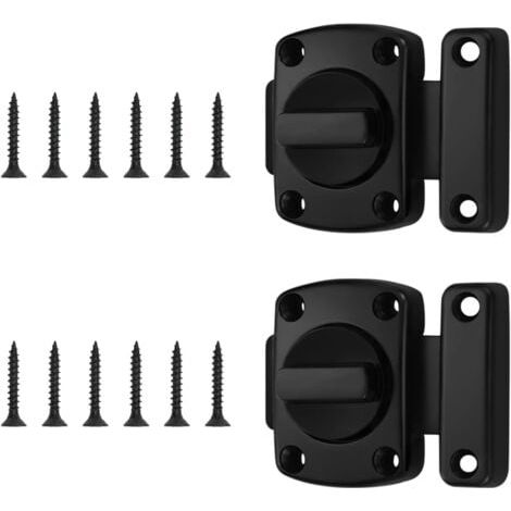 2 Pièces Verrou Loquet Porte Interieure,Durable Petit Loquet Porte Noir,Alliage de Zinc Verrou Porte Chambre Avec Vis,Tournant Petit Verrou de Porte de Sécurité,pour Applicable à Diverses Portes (1/5)