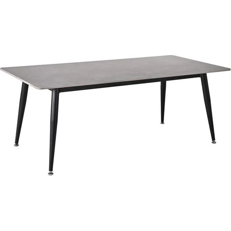 Table basse 120 cm céramique gris béton pieds métal noir - RYDER 2 (1/5)