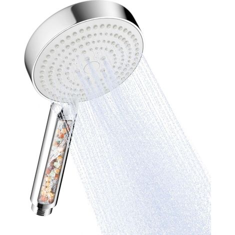 Pommeau de Douche Anti Calcaire, Pomme de Douche avec 6 Modes, Pommeau Douche Filtrant, Douchette Economie d'eau, Grande XXL(Φ130mm), Shower Head, Chrome (1/5)