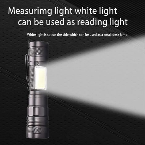 Wiederaufladbare LED-Taschenlampe, USB-Direktladung, Seitenlichter, einziehbar, zum Wandern, Campen und für den täglichen Gebrauch. (1/4)