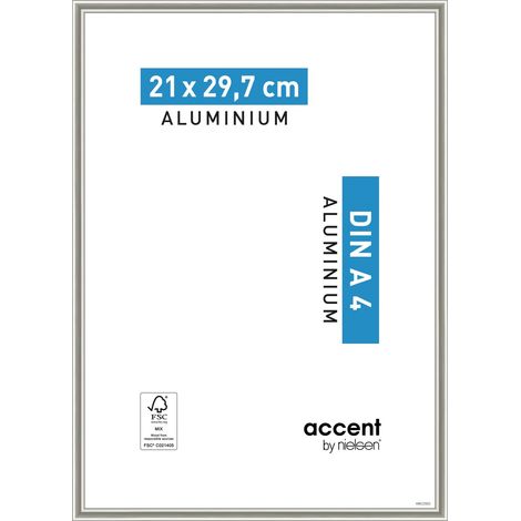 Nickelrahmen, L.21 x H.29,7 cm, graues Aluminium NIELSEN