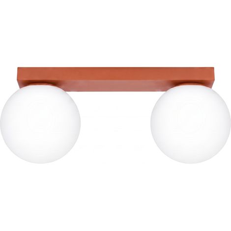 Plafoniere Yoli ocra rossa 34.5x14.5x12cm Acciaio Sollux (1/5)
