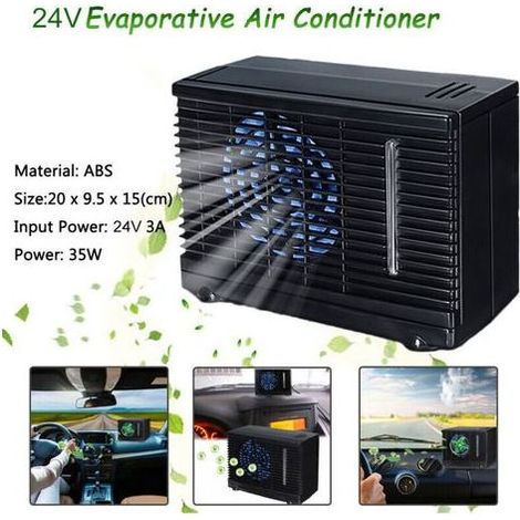 Climatiseur évaporatif portable 24V – Ventilateur d'air pour voiture et maison – Faible consommation d'énergie – Fonctionnement silencieux – Enlenk (1/4)