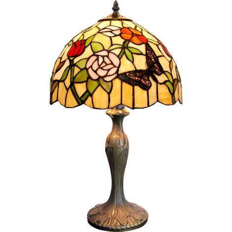 Lampe de table base Shape avec abat-jour Tiffany diamètre 30cm Compact New Series