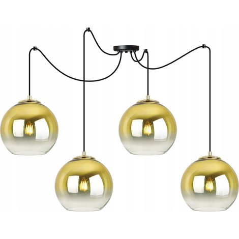 Pendelleuchte, Deckenleuchter, goldener Schirm, 20 cm (1/5)
