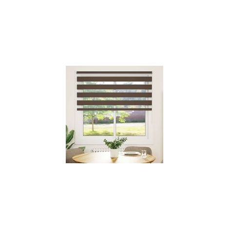 Rollo mit Zebramuster, 120,9 x 175 cm, Stoffbreite 116,7 cm, Kaffeebraun - Crezuo (1/4)