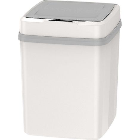 Poubelle intelligente, multifonctionnelle, silencieuse, à capteur, entièrement automatique, avec couvercle, compatible avec la salle de bain et le salon, 12 L (1/5)
