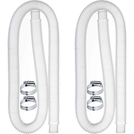 Tuyau de Remplacement pour Piscine, Accessoires de Tuyau de Pompe à Filtre avec 4 Clips Métalliques, Tuyau de Piscine Long de 59x1.25 Pouces pour Pompe, Accessoires de Piscine-Fei Yu