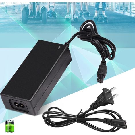 Adaptateur secteur avec chargeur sécurisé pour batterie au lithium pour trottinette électrique (prise américaine). (1/5)