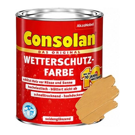 Consolan Wetterschutz-Farbe 0,75 L sandgelb