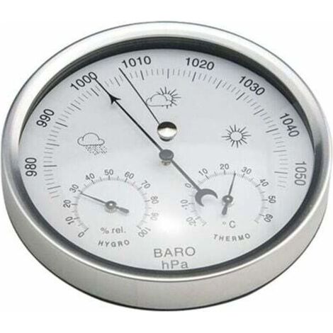 Station météo baromètre à cadran analogique avec thermomètre hygromètre mesures de pression atmosphérique simplicité et facile à lire-- (1/4)