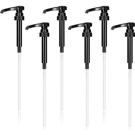 Siruppumpe 6-teiliges Siruppumpen-Set wiederverwendbare Dosierpumpe Sirupspender Ersatzpumpenkopf mit Schlauch Sirup und Seifenpumpe für Küche (1/5)